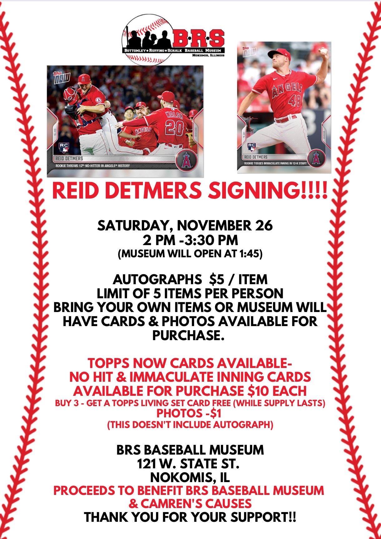 Former Nokomis and Chatham Glenwood standout Reid Detmers' first baseball  cards